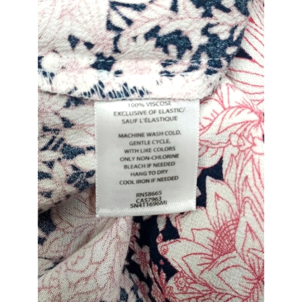 Something Navy - Pink/Navy Fairy Floral Print Smocked NWT Maxi Dress Size M - Picture 8 of 9